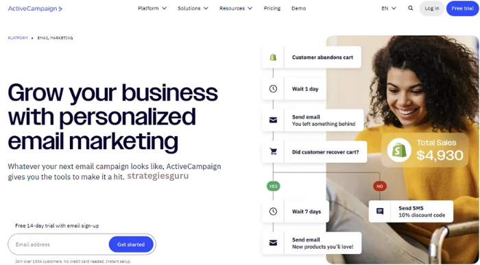 Best Email Marketing Software for Segmentation: ActiveCampaign